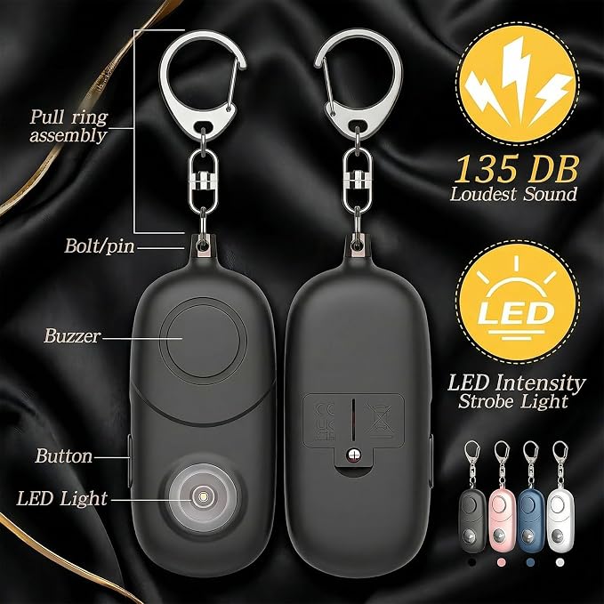 Personal Alarm for Women Keychain Alarm: Qoosea 135dB Emergency Keychain Siren with Strobe Light Loud Siren for Women Kids Students Seniors Emergency Self-Defense for Night Sports - Image 8