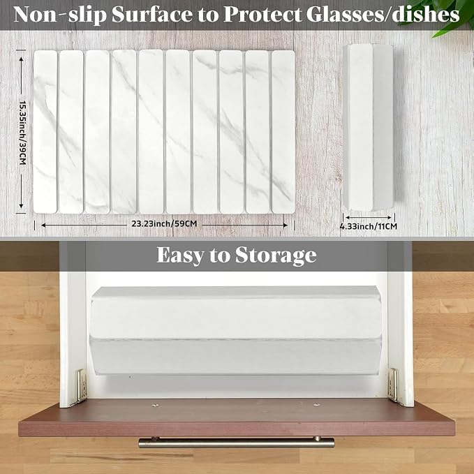 Large Stone Dish Drying Mats for Kitchen Counter, Quick Dry Dish Drying Mats, Foldable Absorbent Diatomaceous Earth Mats for Dishes Cups, Match Any Countertop (24"×16" & 8"x4" White Marble ) - Image 2