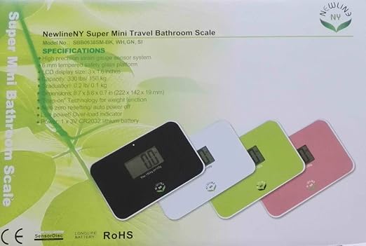 NewlineNY Auto Step On Super Mini Travel Bathroom Scale, 5.25" x 8.5" SBB0638SM: Strawberry Ice - Image 2