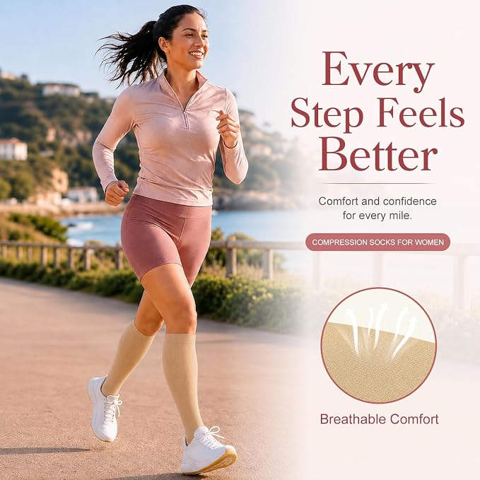4 Pairs-Compression Socks for Women&Men Circulation-Best Support for Nurses,Running,Athletic - Image 4