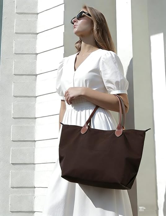 Large Tote Bag for Women Work, Lightweight Nylon Laptop Tote Handbag Purse Carryall with Compartments, Waterproof Travel bag | foldable tote bag - Image 2