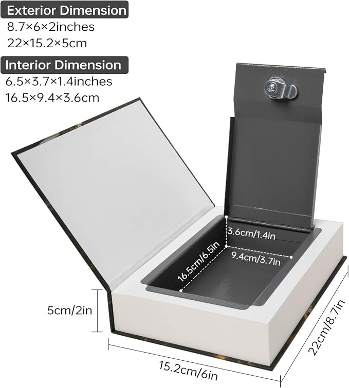 Real Paper Transfer Book Safe, Hollow with Secret Hidden Compartment, Key Lock, 8.7"×6"×2" (Pride and Prejudice-Key) - Image 2