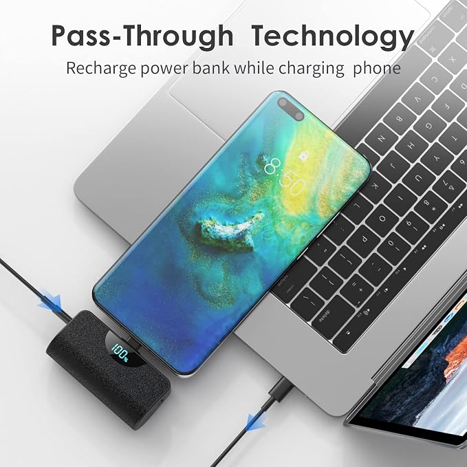 Mini Portable Charger USB C Power Bank,Upgraded Travel Essential 5200mAh PD Fast Charging Battery Pack Built-in USB-C Connector for iPhone 17/17Pro Max/16e/Air/16/16Pro Max/15 All Series,Android - Image 7
