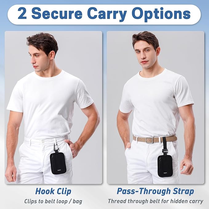 YOYI YOYI RFID Blocking Hidden Stash Clip, Travel Wallet Water-Repellent | Water-repellent fabric, RFID blocking liner, multiple carry options — hidden stash clip secures cards and cash on the go - Image 3