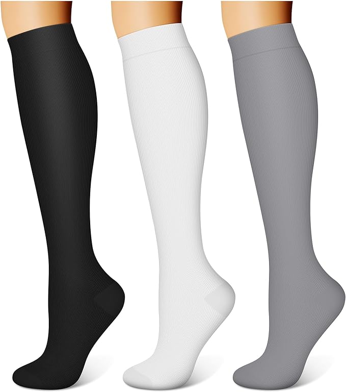 WITHYOU 3 Pairs Compression Socks for Women & Men 15-20 mmHg,Best Support for Nurses Running Hiking by WITHYOU