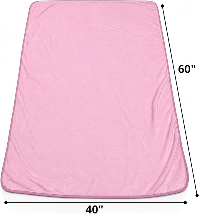 Travel Blanket Airplane Compact with Bag, Soft 40" x 60" Blanket with Luggage Strap & Underseat Personal Item Organizer for Flights, Home & Office, Pink - Image 2