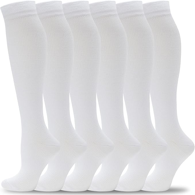 fenglaoda Compression Socks Women Men 6 Pairs, Knee High Best Support Circulation Socks for Running, Travel, Flight, Nurse by fenglaoda
