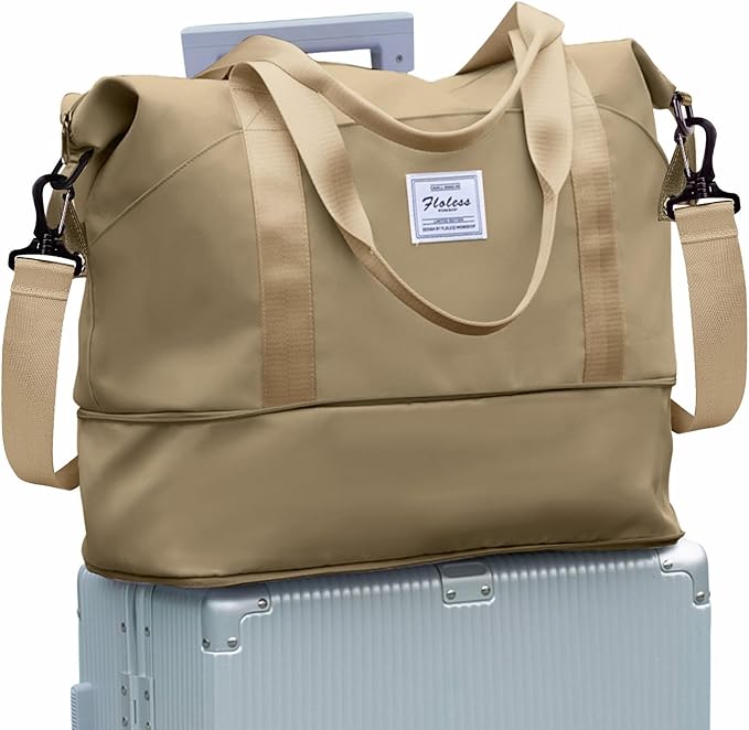 Travel Duffel Bag, Sports Tote Gym Bag, Shoulder Weekender Overnight Bag for Women by WONHOX