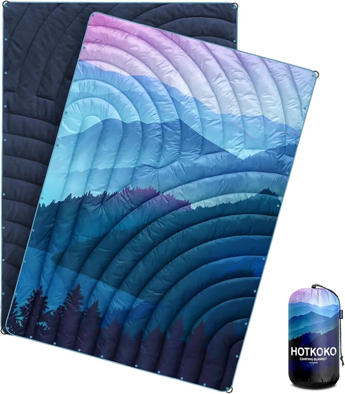 Camping Blanket,Puffy Blanket Lightweight Packable Camping Blanket Outdoor Blanket for Camping,Traveling, Stadium, Hiking, Picnics by hotkoko