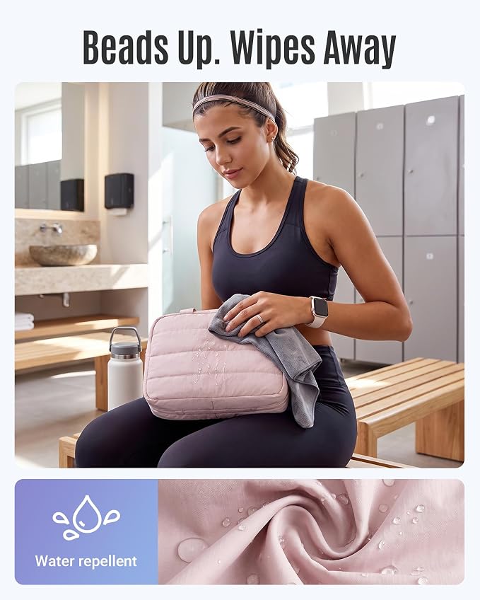 Travel Toiletry Bag - Hanging Makeup Organizer for Women & Men | Portable Hanging Organizer for Travel-Sized Shampoo, Full-Sized Toiletries, Brushes Set, Makeup Accessories, Nude Pink - Image 4