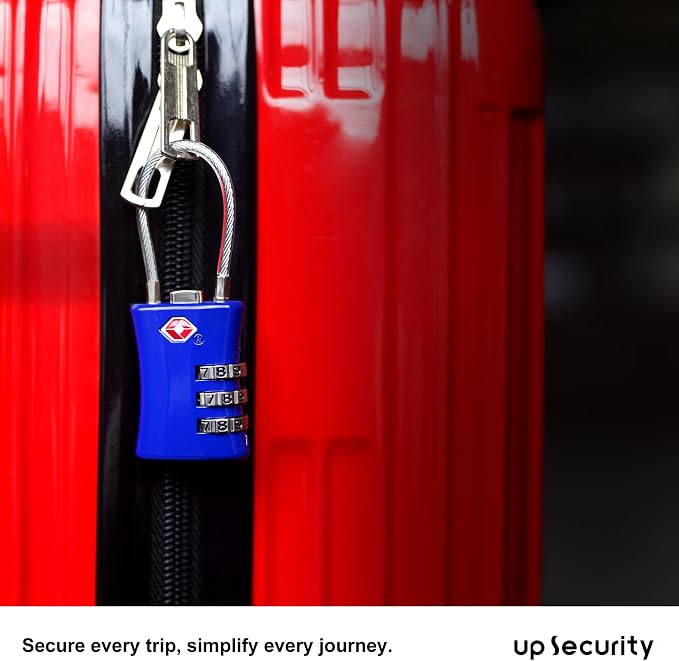 Suitcase Locks TSA Approved, Small Padlock Combination, TSA Locks for Luggage, Combo Travel Padlock with Code for Backpack, Gym Locker, Ammo Can (Black+Blue) - Image 7