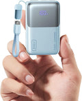 INIU Portable Charger, Ultra Mini 10000mAh 45W Fast Charging Power Bank | Flight-Safe, USB-C Cable, Travel Essential, 45W Battery Phone Pack for iPhone 17 16 Samsung S26 Google iPad etc, Light Blue by INIU