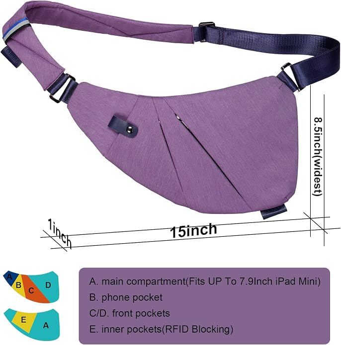 MRang Sling Crossbody Bags Trendy Travel Anti Theft Safe Purse Bags for Women Men Waterproof - Image 3