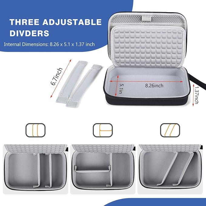 Hard Travel Electronic Organizer Case for MacBook Power Adapter Chargers Cables Power Bank Apple Magic Mouse Apple Pencil USB Flash Disk SD Card Hard Drive Waterproof Shockproof Carrying Bag, Black - Image 5