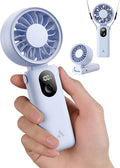 Aecooly Mighty Portable Handheld Fan | 26H Max Cooling | 3 Flexible Modes | 5 Speeds Wind | Battery Level Display | USB Rechargeable Mini Personal Battery Powered, Gifts for Women, Travel -Blue by Aecooly