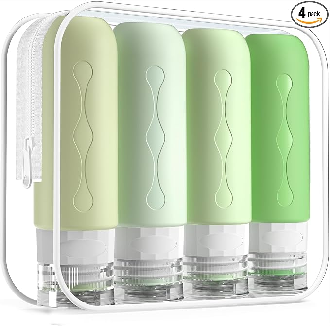 Gemice Travel Bottles for Toiletries, Tsa Approved, Travel Size Containers, BPA Free Leak Proof Tubs Refillable Liquid Accessories for Cometic Shampoo and Lotion Soap by GemiceBeautyTools