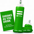 FITLY Soft Flask - Shrink As You Drink Soft Water Bottle for Hydration Pack - Folding Water Bottle Ideal for Running, Hiking, Cycling, Climbing & Rigorous Activity by FITLY