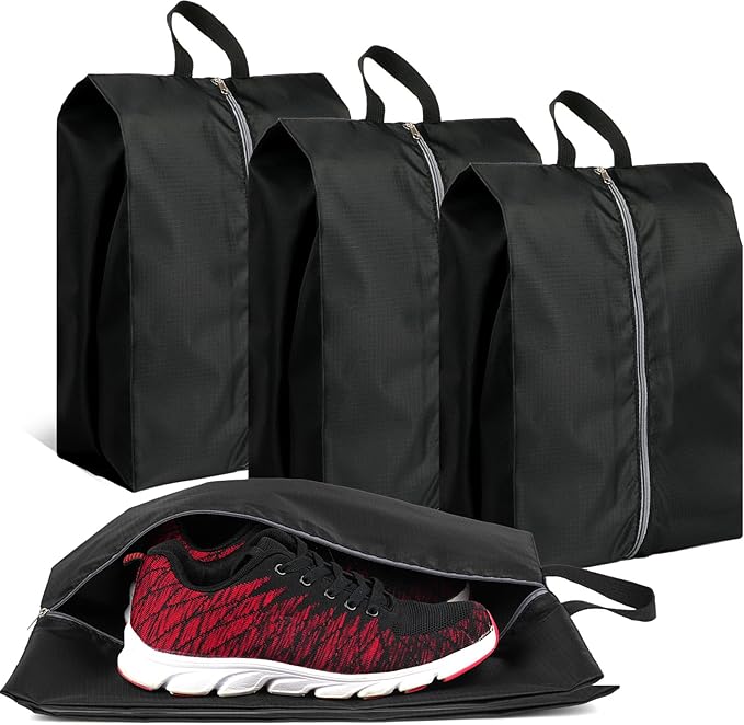 Shoe Bags for Travel, Set of 4 Pack Shoe Travel Bags for Packing Large | Large Waterproof Portable Travel Shoe Bag with Zipper Travel Essentials Women for and Men by COIDEA