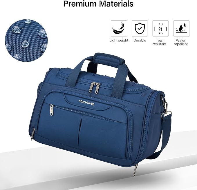 Hanke Carry On luggage Bags for Travel, Large Foldable Duffle Bag for Travel, Softside Lightweight Travel Bag Carry On Bags for Airplanes Women, Travel Tote Bags for Women Men.（Blue） - Image 8