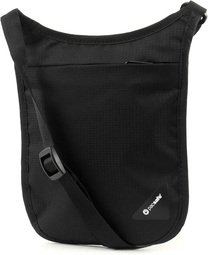 Pacsafe Coversafe V75 Anti-Theft RFID Blocking Passport Holder & Neck Pouch/Wallet - Fits up to Four Passports (or iPhone X) plus Credit Cards, for Women & Men (Black) - Image 2