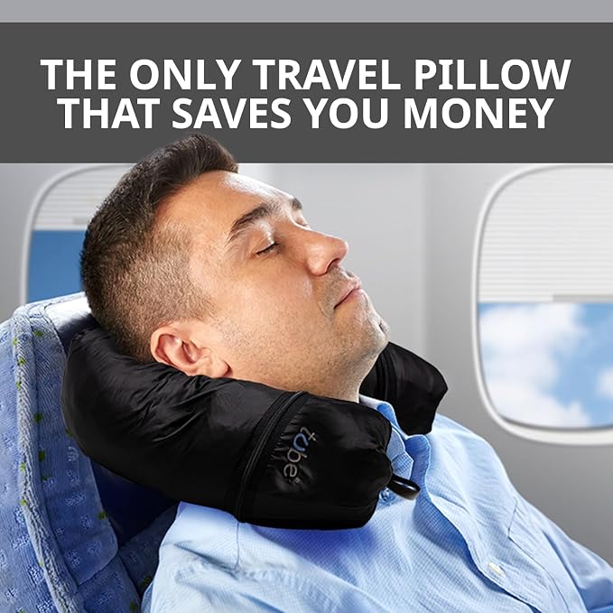 TUBE Travel Neck Pillow Stuffed with Clothes - Extra Carry On Storage for Flights - Avoid Baggage Fees - Splashproof Neck Pillow for Airplane Travel | Stuffable Travel Pillow for Women & Men - Image 5