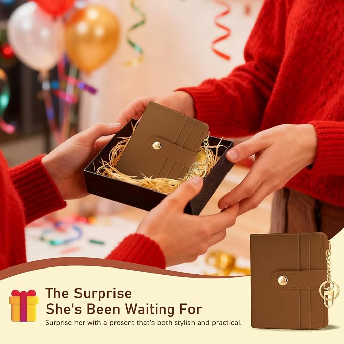 Jogjam Caramel Rfid Women Wallet, Small Slim Compact Credit Card Holder | PU Leather Bifold Cash Zipper Coin Pocket ID Window, for Female Ladies Teen Girls Girly Gifts - Image 7