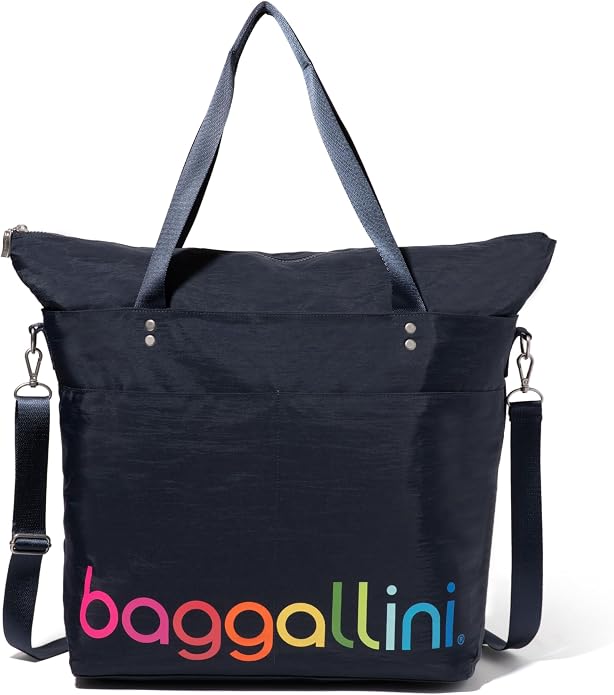 Baggallini Carryall Tote - Lightweight Nylon Zipper Top Weekender Travel Beach Bag w/Luggage Sleeve - Image 14