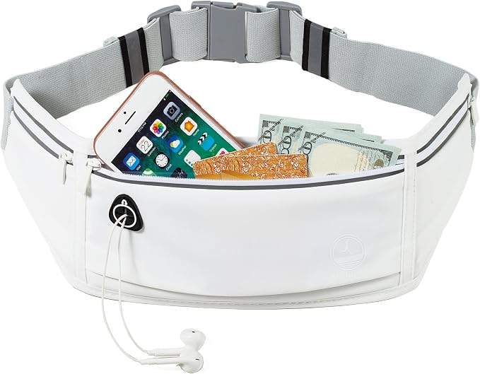 Slim Running Belt Fanny Pack, Phone Holder Waist Pack Money Belt - White by Unknown