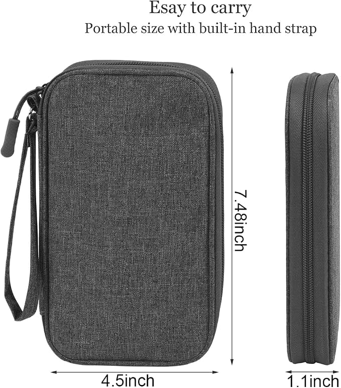 CAAORDKSO Electronic Organizer Travel USB Cable Accessories Case Bag, Waterproof Electronics Accessories Bag Organizer Case for USB, Cable, Cord, Charger, Phone, Power Bank, Earphone (Dark Gray) - Image 7