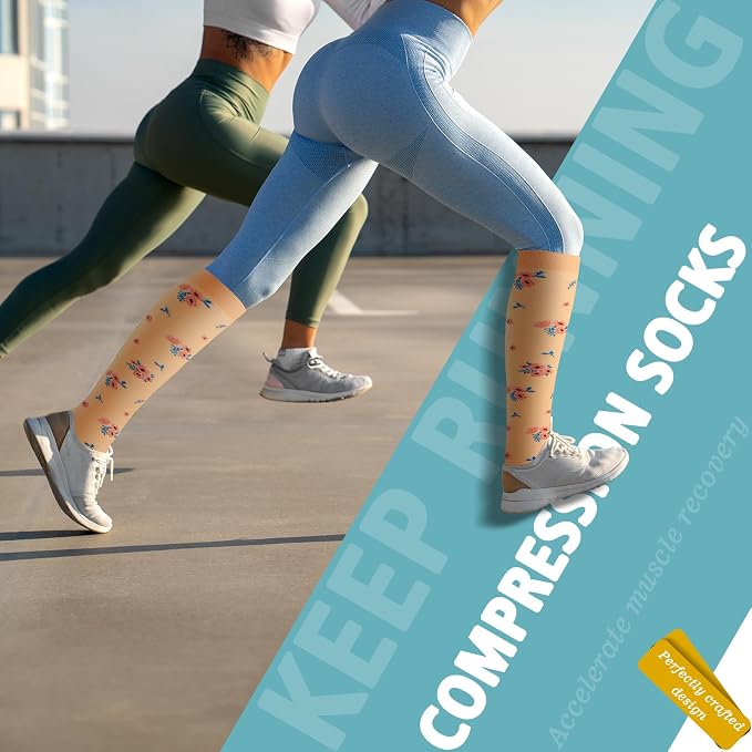 Compression Socks for Women & Men 6 Pairs | 20-30 mmHg Breathable & Moisture-Wicking Comfortable & Skin-Friendly Knee High Support Socks for Nurse, Travel, Pregnancy - Image 7
