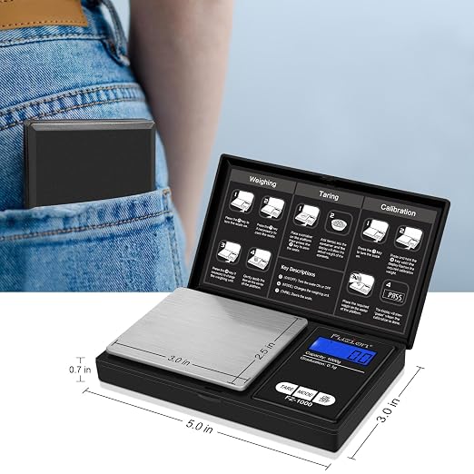 Fuzion Digital Pocket Gram Scale - 1000g/0.1g Small Food Scale Portable | Easy of Use, LCD Display, Tare Function, 6 Modes Ounces Grains, Batteries Included, Travel Food Scale - Image 5