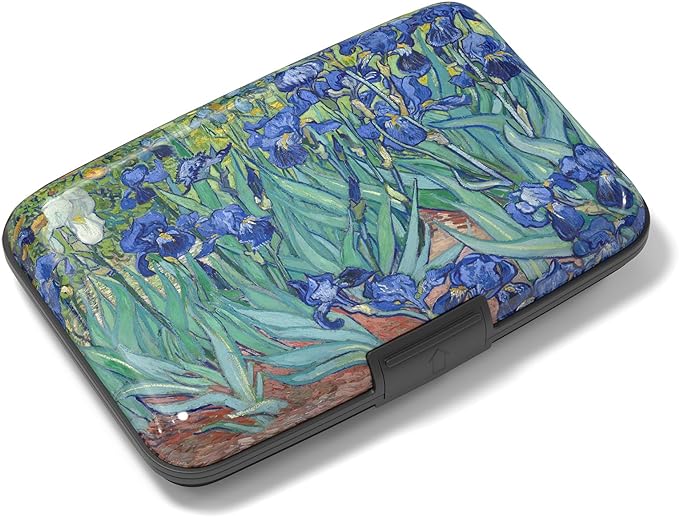 Rimilak Aluminuml Credit Card Holder,Blue Flower | Mini Credit Card Wallet RFID Blocking Slim Metal Hard Case for Women Men by Rimilak