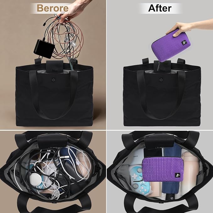 simtoper Small Electronics Organizer Travel Case – Slim Travel Cable Pouch for Small Tech Accessories, Cords, Chargers, Earbuds – Lightweight Mini Tech Bag for Backpack, Business, Travel - Image 5