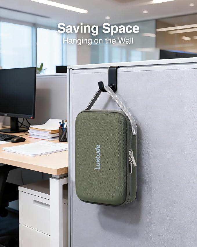 Tech Organizer Travel Case, Portable Electronics Organizer | Hard Shell Zipper Case for Charging Cables, Power Banks and Other Travel Essentials (External Size 8.5 x 5.9 x 2.5 Inch) - Image 2