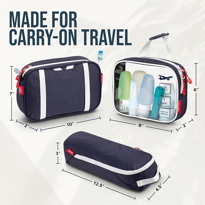 TRIPPED Travel Gear 3-Piece Travel Toiletry Bag Set | Includes Hanging Toiletry Bag, 311 TSA Liquid Bag, and Accessory Organizer Pouch with Lightweight Ripstop Construction - Image 6