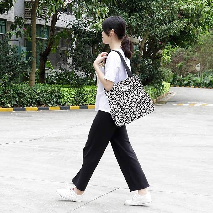 KAMO Floral Tote Bag - Waterproof Lightweight Handbags Travel Shoulder Bag for Hiking Yoga Gym Swimming Travel Beach - Image 2
