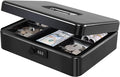 KYODOLED Metal Cash Box with Combination Lock Money Box for Cash Safe Metal Box with Money Tray for Security Lock Box 11.81"x 9.45"x 3.54" Black X Large by KYODOLED
