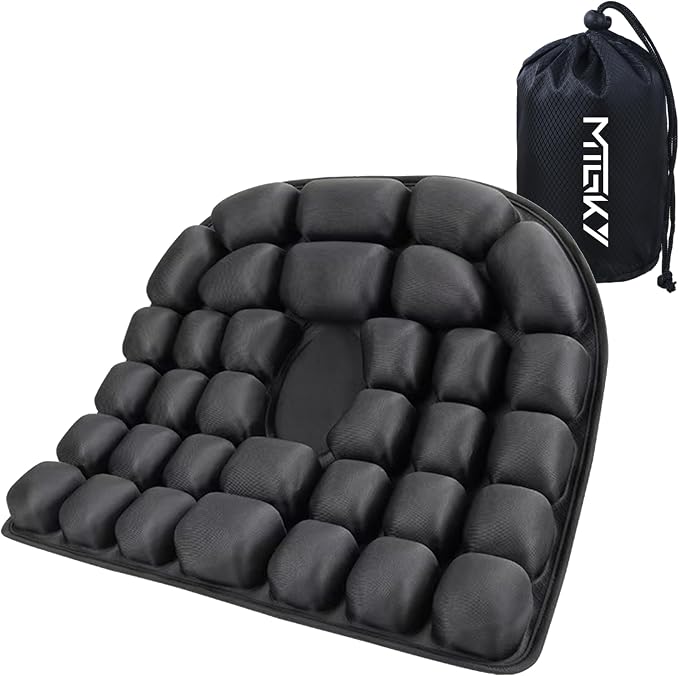 Upgrade Travel Seat Cushion for Airplane,Portable&Adjustable Air Seat Cushion,Coccyx Tailbone Pain Relief Chair Pad,Inflatable Cushion for Wheelchair, Travel,Driving,Office Work by Mtgky-Airseatcusihon