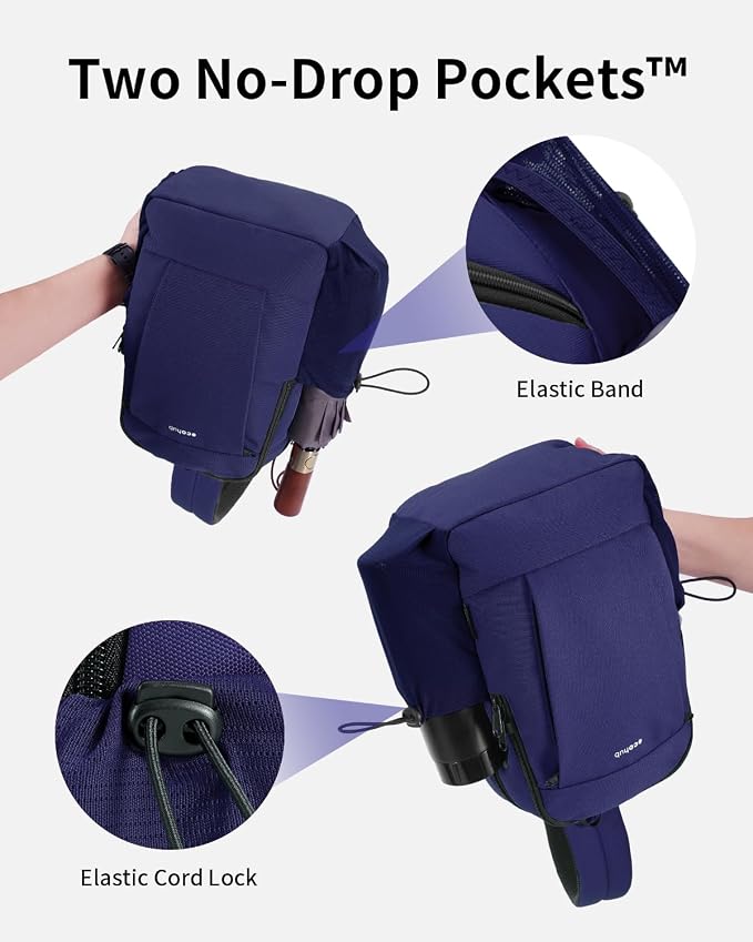 ECOHUB Anti-Theft Crossbody Bag Men Women RFID Blocking Lightweight Sling Backpack Water Resistant for Travel Hiking Outdoor - Image 4