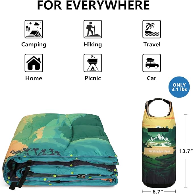 Camping Blanket, Puffy Blankets Lightweight Windproof Resistant for Outdoors,Hiking, Backpacking,Car,Picnic,Stadium - Image 6