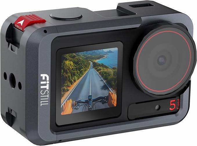 FiTSTILL Metal Protective Case for DJI Osmo Action 5 Pro/Action 4/Action 3,Protective Anti-Scratch Hard Shell Case Housing with Lens Cover,1/4" Thread & Cold Shoe for Video Light Microphone by FitdesignkeepitFitStill