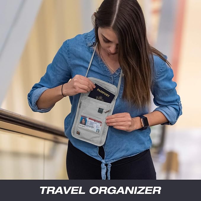 Lewis N. Clark Stash Neck Travel Wallet | RFID Blocking Passport Holder | Protect Personal Information | Gray - Image 7