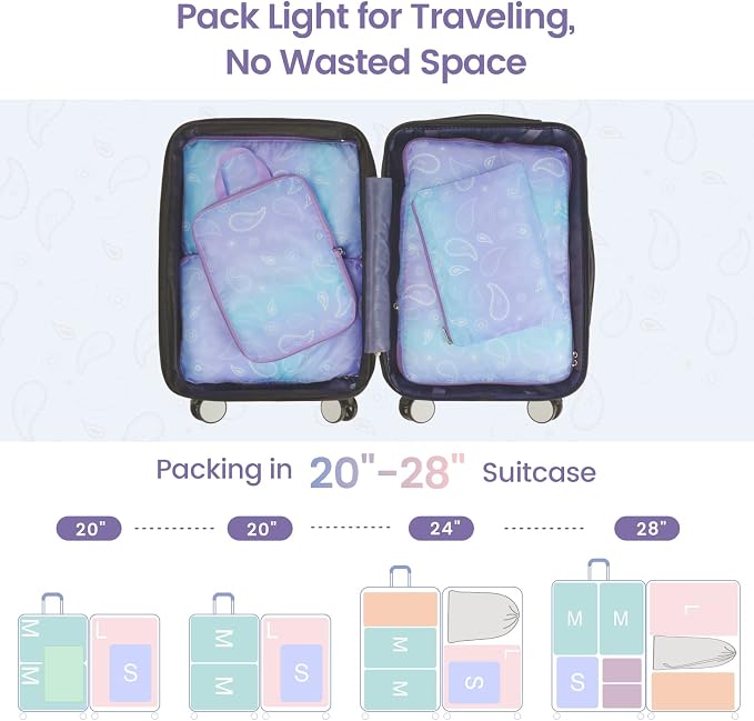 Cambond Compression Packing Cubes for Travel - Luggage Suitcase Organizer | Compression Zip Design for Space-saving, Expandable, Lightweight, Keep Clothes Sorted, Luggage Space Tidy, Carry on Pack Fast - Image 5