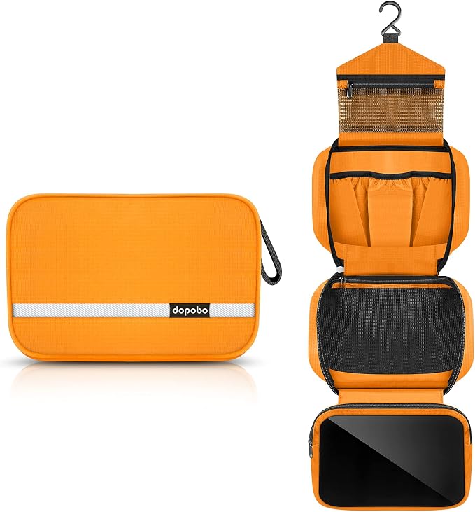 Travel Toiletry Bag for Women, Dopp Kit for Men, Waterproof Makeup Bag Shaving Bag with Hanging Hook, Portable Toiletry Organizer for Traveling and Camping by Dopobo