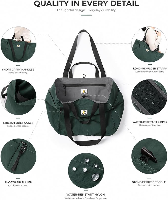 Reversible Travel Tote Bag, Foldable Carry On Shoulder Bag with Large Capacity for Airport, Shopping, Gym & Daily Use - Image 5