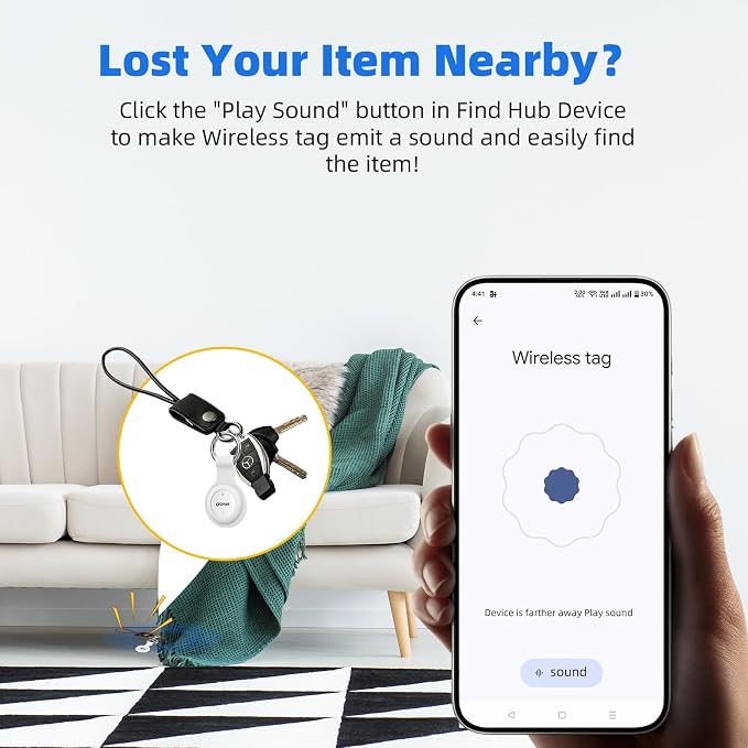 2026 Upgraded Android Tracker Tags, Official Google Certified Smart Bluetooth Tracker, Compatible with Find Hub App(Not for iOS and Huawei), Air Tag for Android, Item Locator Key Finder/Luggage Tag - Image 4