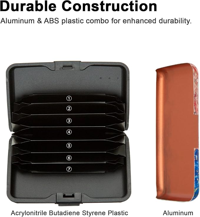 Credit Card Holder, Metal Card Wallet RFID Blocking Mini Slim Aluminum Business Hard Card Case for Women Men (Bald Eagle with American Flag) - Image 7