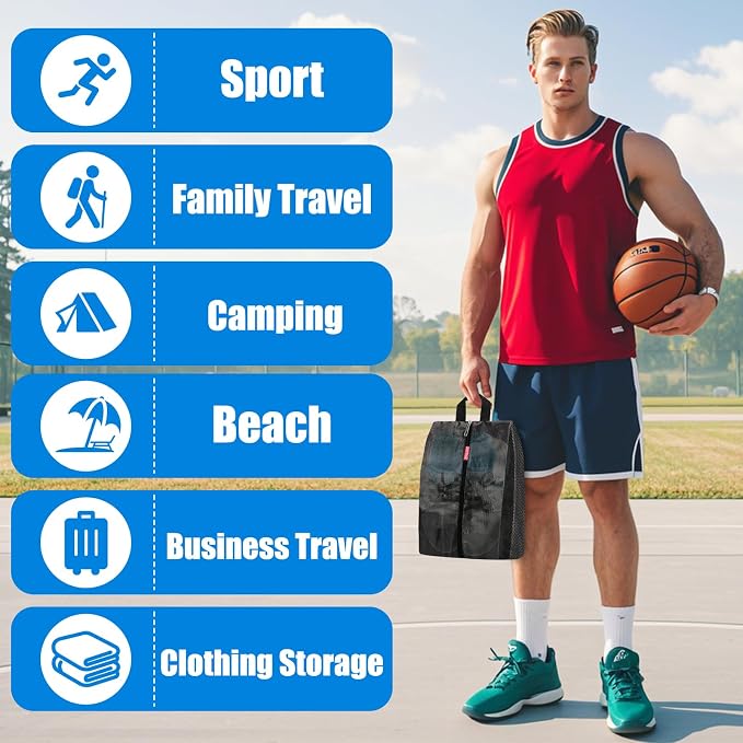 SelfTek Travel Shoe Bags, 3 Pack 3 Size Waterproof Shoe Bags for Travel with Double-Sided Zippers, Portable Shoe Storage Organizer for packing for Men, Women & Kids - Ideal Family Travel Accessories - Image 4