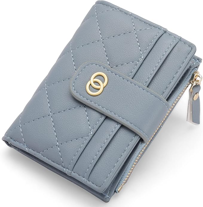 GAEKEAO Small Wallet for Women Slim Bifold Leather Credit Card Holder Wallets Zipper Pocket Coin Purse with ID Window by GAEKEAO