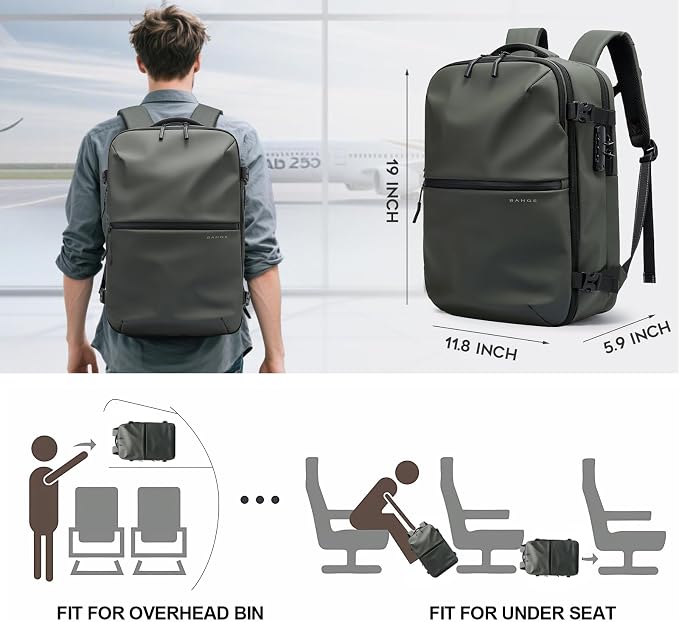 BANGE Travel Backpack with TSA lock version can hold 15.6 inch Laptop suitable Daily Commute and Overnight Flight Approved Anti-theft Bag - Image 3